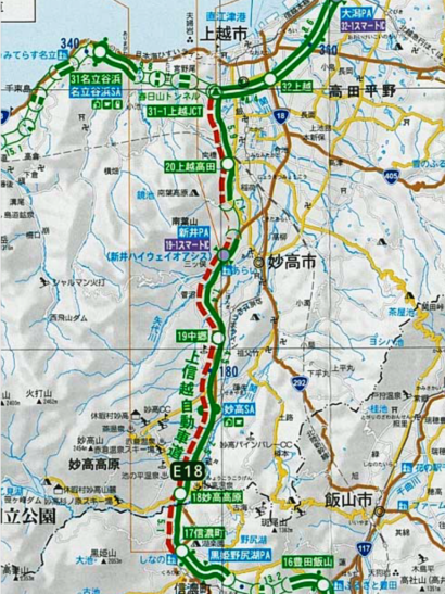 上信越自動車道、４車線化工事の一部区間（１５・９ｋｍ）が来月に運用開始