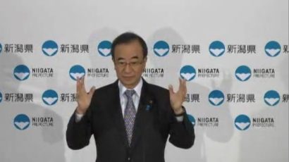 花角英世知事が記者会見。ＮＧＴ４８や佐渡汽船の寺泊－小木航路などについて語る