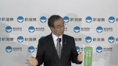 新潟県の花角英世知事が定例記者会見