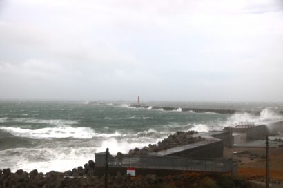 台風１９号の影響を受ける新潟市の様子