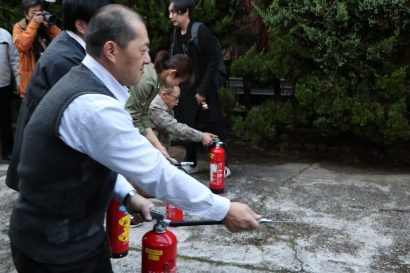 古町花街地区防災会が主催する、第一回防災訓練が行われる