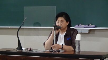 新潟市の明倫短大で拉致被害者の曽我ひとみさんが学生達へ講演