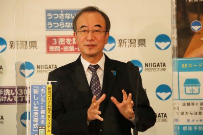 新潟県の花角英世知事が定例会見、佐渡汽船の支援について「早急に関係市町村と相談をしたい」