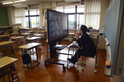 京ヶ瀬小学校（新潟県阿賀野市）で全校一斉オンラインミーティングを実施