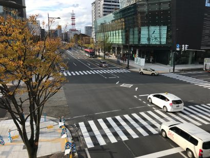 東港線十字路（新潟市中央区）のスクランブル化工事が完了し１９日６時から通行開始