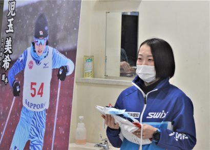 新潟県十日町市立吉田中学校が北京五輪出場の同校出身児玉美希選手の激励壮行会を開催