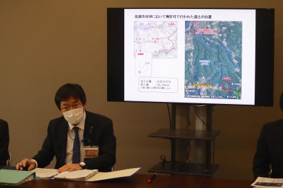 新潟県佐渡市井坪で無許可で行われた盛土について、原因などの調査を実施