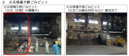 三条市清掃センター（新潟県三条市）、火災ごみの撤去および施設の仮復旧が完了