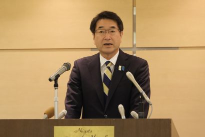 １０月の新潟市長選挙へ向けて現職の中原八一市長が出馬を表明、中原市長「新潟の明るい未来を切り開くため先頭に立って邁進していきたい」