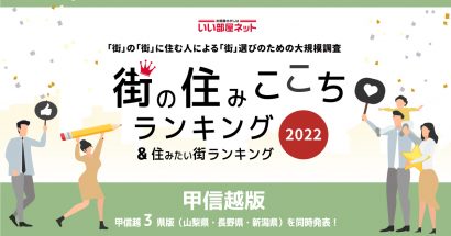 大東建託株式会社（東京都）が「街の住みここち＆住みたい街ランキング２０２２＜甲信越版＞」を発表、新潟県新潟市が「住みたい街」ランキング１位