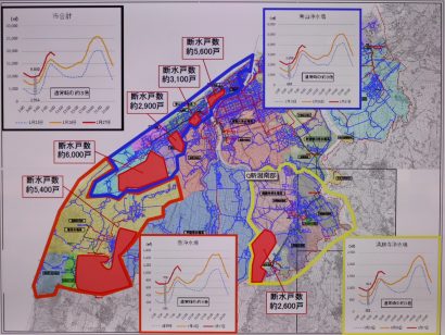 寒波の影響で水道管の破裂相次ぐ、新潟市では約２５，６００戸で夜間計画断水を敢行