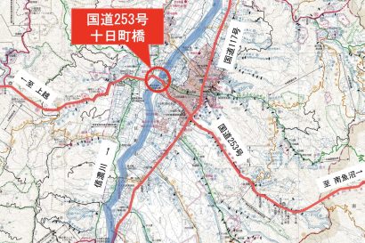 国道253号線十日町橋（新潟県十日町市）が通行止めに、補修工事のため6月12日から