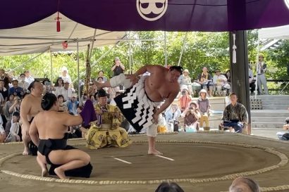 【8年ぶり】横綱・照ノ富士が彌彦神社（新潟県弥彦村）で奉納土俵入り、観客約1,000人が見守る