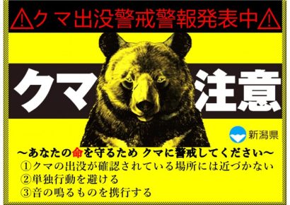 【民家敷地内に出没】新潟県糸魚川市でクマの目撃情報