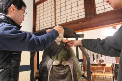 【村上新聞】曹洞宗 大葉山 普済寺（村上市大場沢）　3尊像修復100年の時を超え　開祖500年事業の一環、作者は仏師、中野甚吉