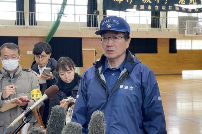 【令和6年能登半島地震】新潟市西区内44カ所で液状化現象、中原八一市長が現場視察「想像以上の被害」　4日の仕事始めに渋滞の懸念も