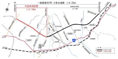 【道路開通】三条北バイパス、終点の新潟県三条市塚野目まで開通　3月23日14時から