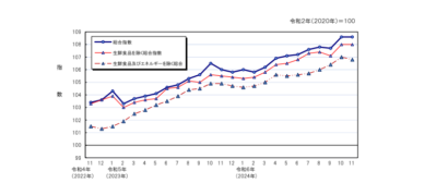 【値上げに落ち着きか】県が令和6年11月の新潟市消費者物価指数（令和2年基準）を発表