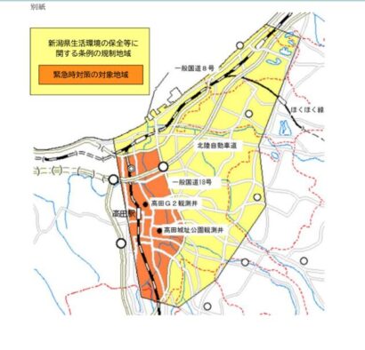 上越地域内の広域に地盤沈下警報発令、降雪により地下水位がさらに低下